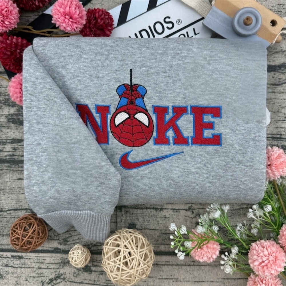 Nike Gray Sweatshirt with Spider-Man Design